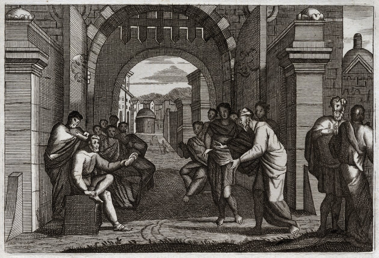 Royaumont Biblia, Ószövetség: Boáz (Booz), Ruth közeli rokona, felesége a törvény rendelkezése szerint. Illusztráció 1811-ből. alkotó: Unknown artist
