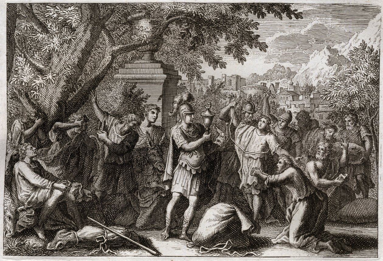 Royaumont Biblia, Ószövetség: József testvérei. József börtönbe zárja testvéreit. Illusztráció 1811-ből. alkotó: Unknown artist