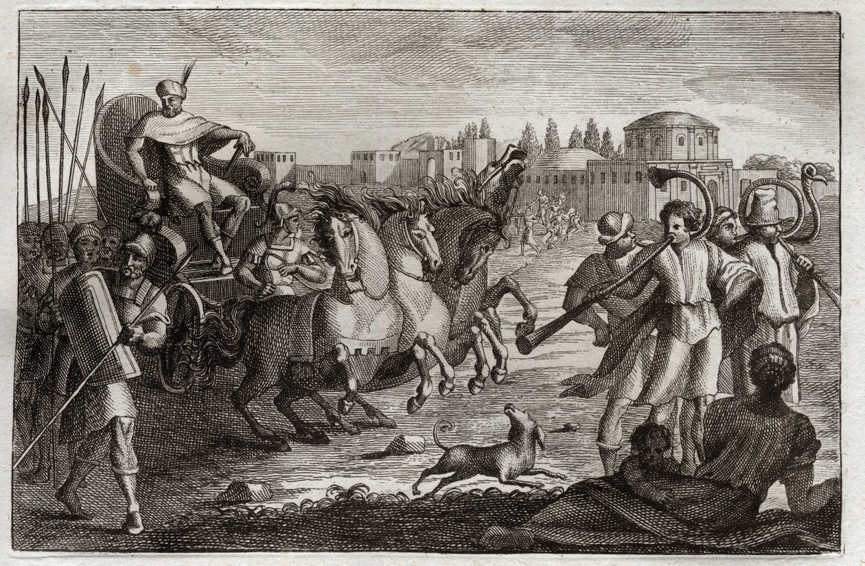 Royaumont Biblia, Ószövetség: József felemelkedése. József dicsőségben támad fel. Illusztráció 1811-ből. alkotó: Unknown artist