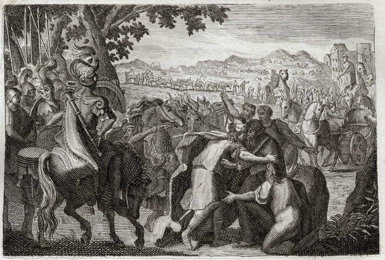 Royaumont Biblia, Ószövetség: Jákób Egyiptomba megy. Jacob meg fogja találni Josephet az egész családjával. Illusztráció 1811-ből. alkotó: Unknown artist