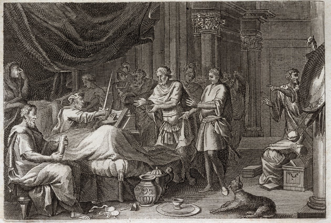 Royaumont Biblia, Ószövetség: Judas Machabee. Judas Machabee (Maccabee, Macabee) apját, Matathiast (Mathathias, Mattathias) követte a hadsereg vezetésében, és támogatta az egész zsidó népet a szeleukidák elnyomása ellen. Illusztráció alkotó: Unknown artist