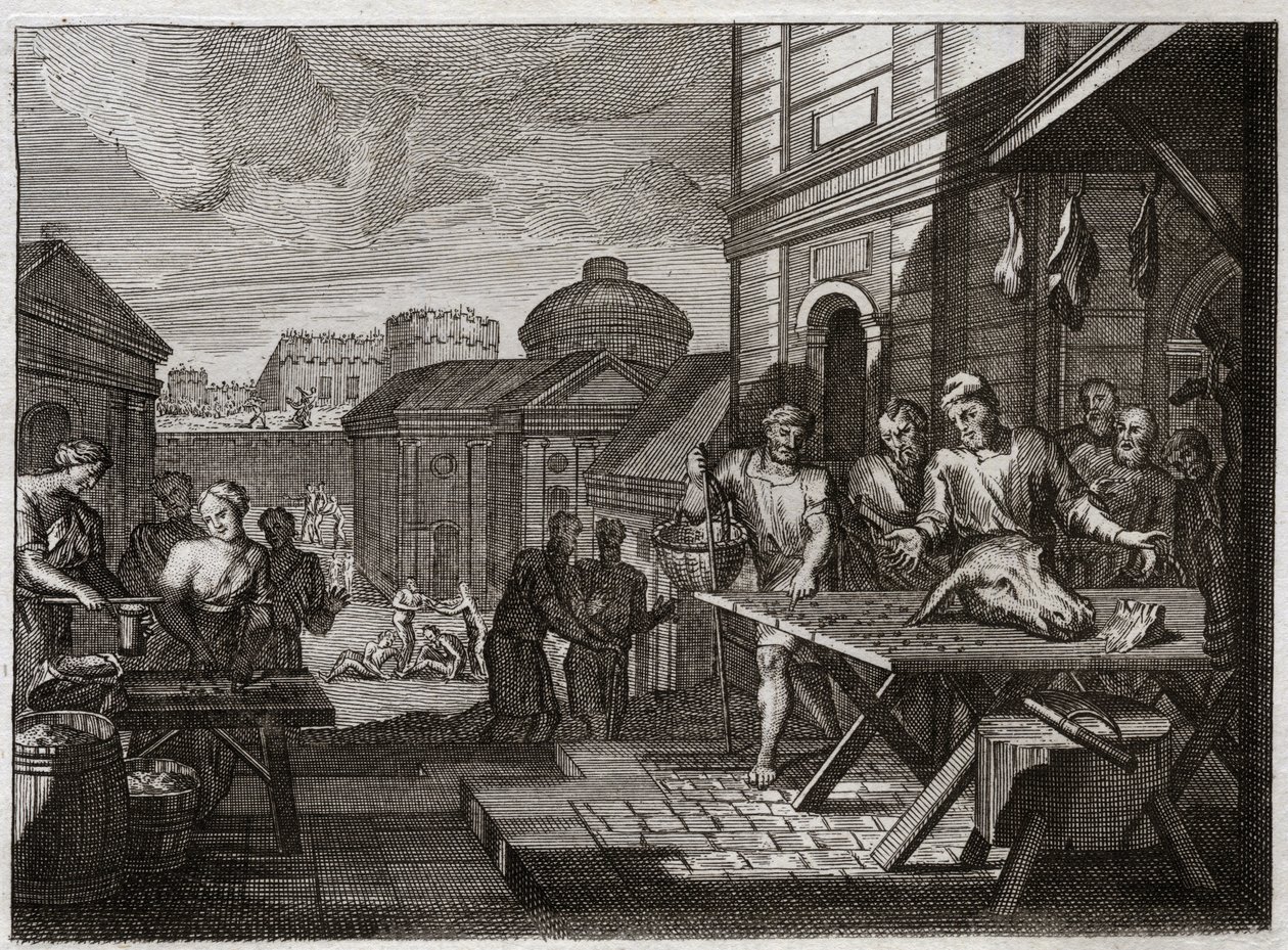 Royaumont bibliája, Ószövetség: Szamária ostroma. Szíria királya ostrom alá vette Samária városát, és szörnyű éhínséggé tette. Illusztráció 1811-ből. alkotó: Unknown artist