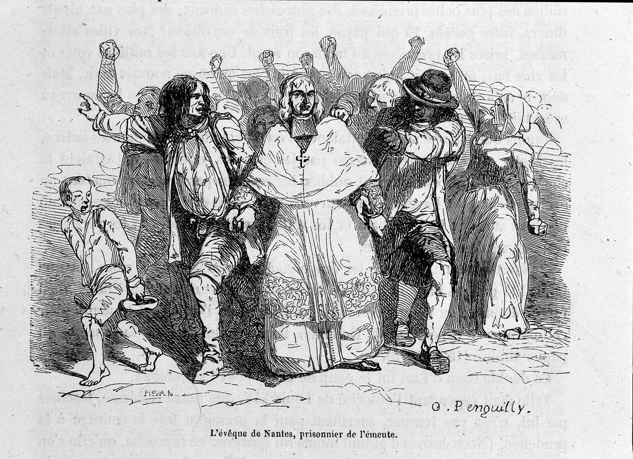 Nantes püspöke, a lázadás foglya – metszet alkotó: Unknown artist