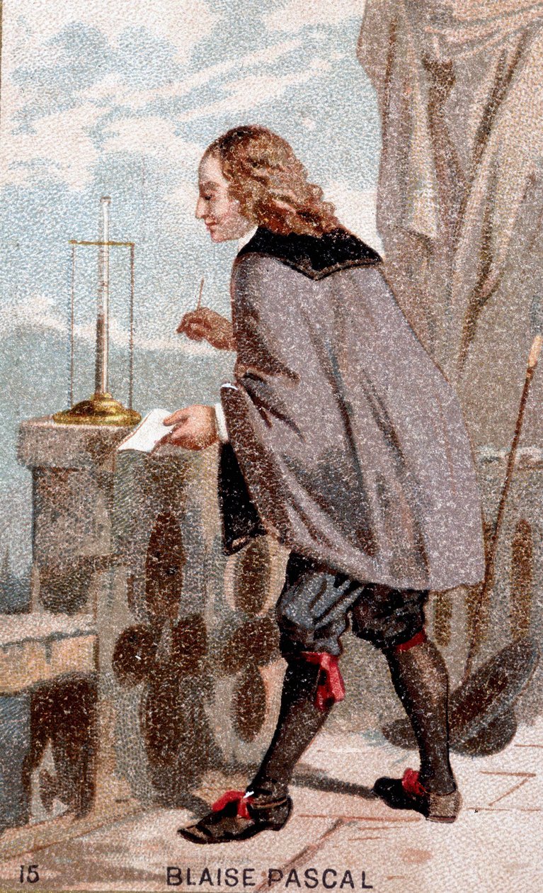 Blaise Pascal (1623-1662) barométer előtt alkotó: Unknown artist