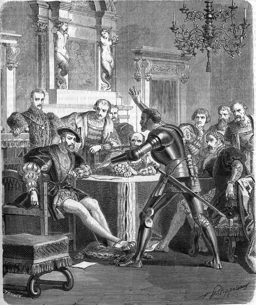 Blaise de Monluc (1502-1577), Franciaország marsallja Francois 1. udvarában. századi metszet. alkotó: Unknown artist
