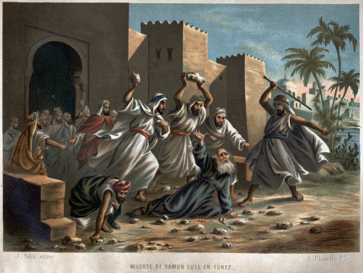 Boldog Raymond Lulle katalánul halt meg Ramon Llull, spanyolul Raimundo Lulio (Lullo) (Lull) katalán filozófus, teológus és költő (1235-1315). alkotó: Unknown artist