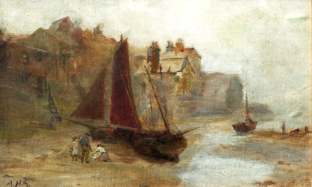 Hajó a tengerparton (olaj, vászon) alkotó: Unknown artist