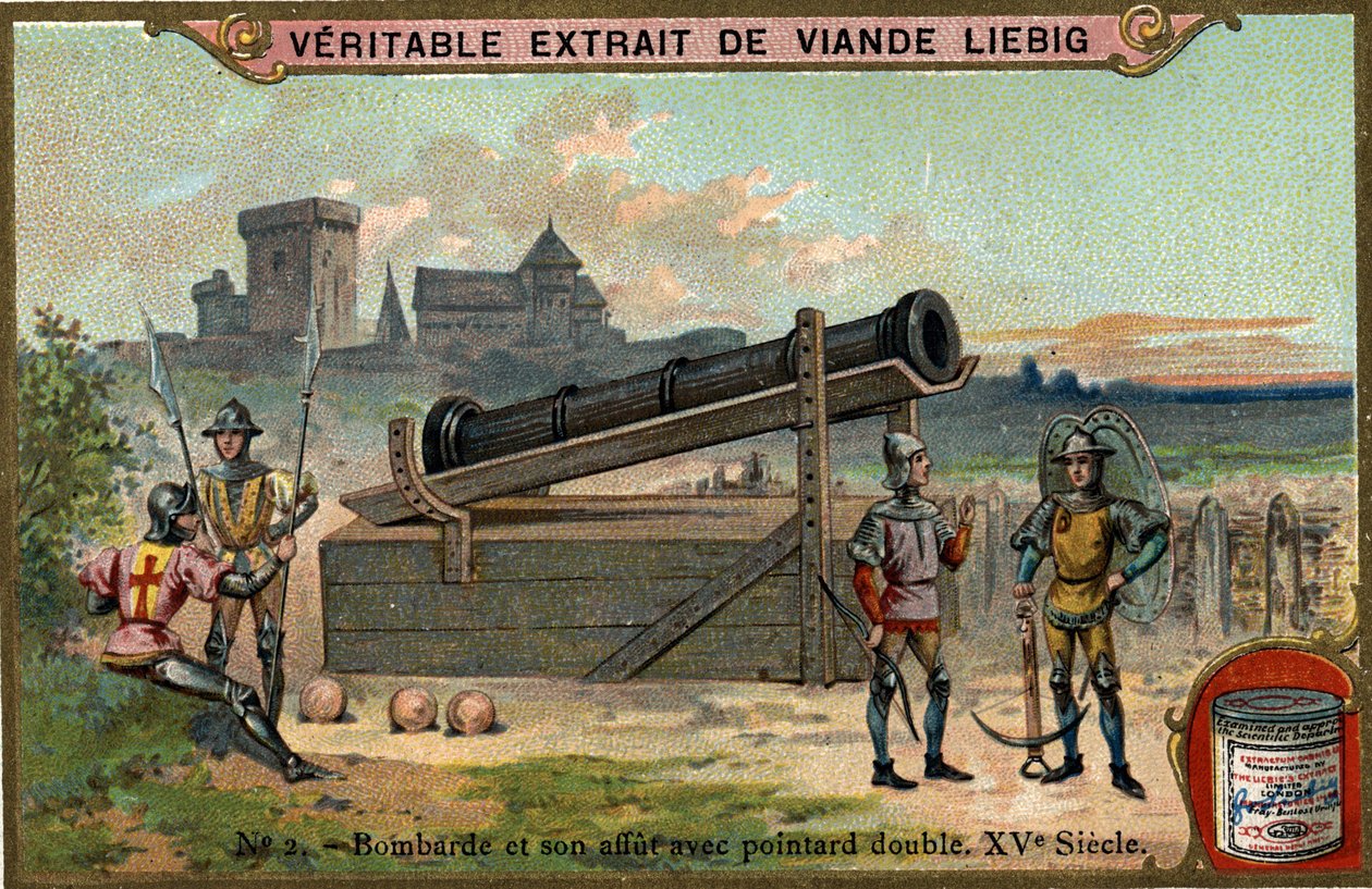 Bombarde és órája dupla mutatóval. 15. század. Chromo Liebig. alkotó: Unknown artist