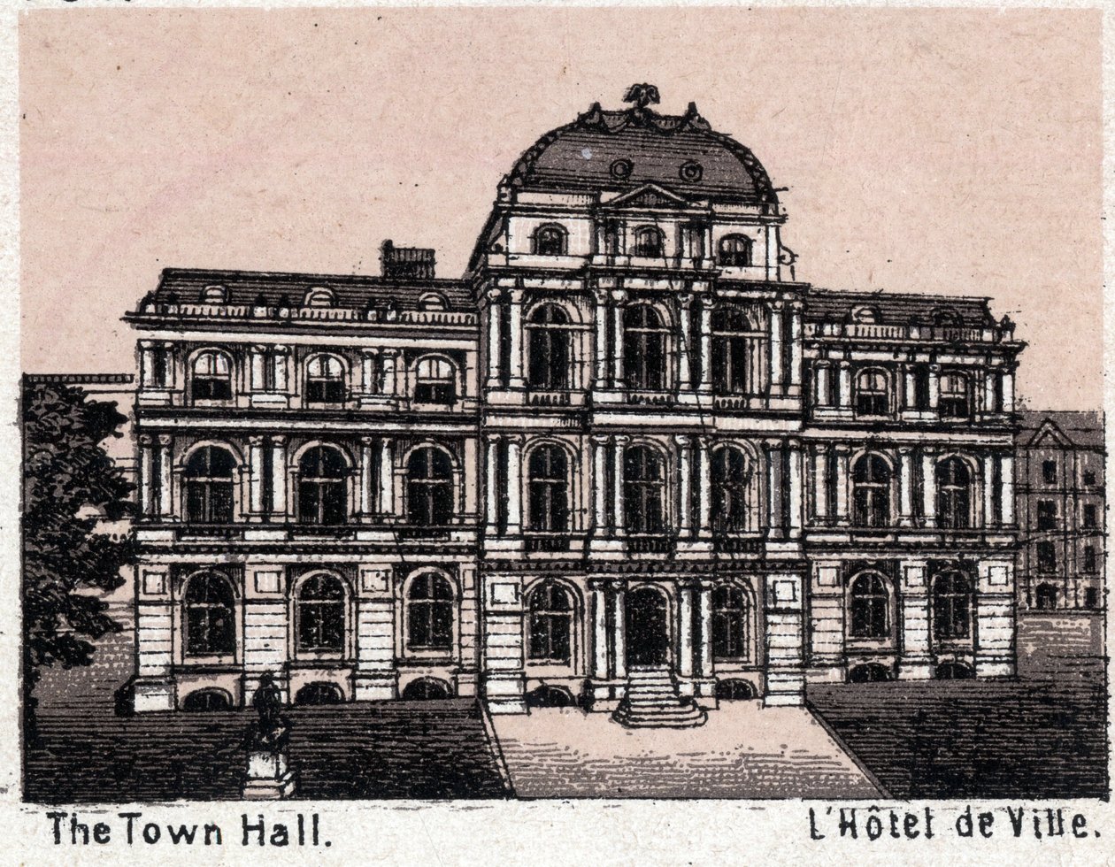Boston, Egyesült Államok: kilátás a városházára. in "" A világ 168 nézetet szemléltet"" Keltezés nélküli (19. század vége) alkotó: Unknown artist
