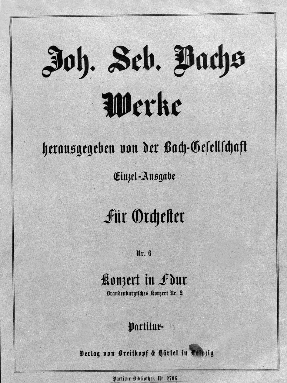 2. Brandenburgi Concerto, Johann Sebastian Bach partitúrájának előzene (Johann Sebastian Bach alkotó: Unknown artist