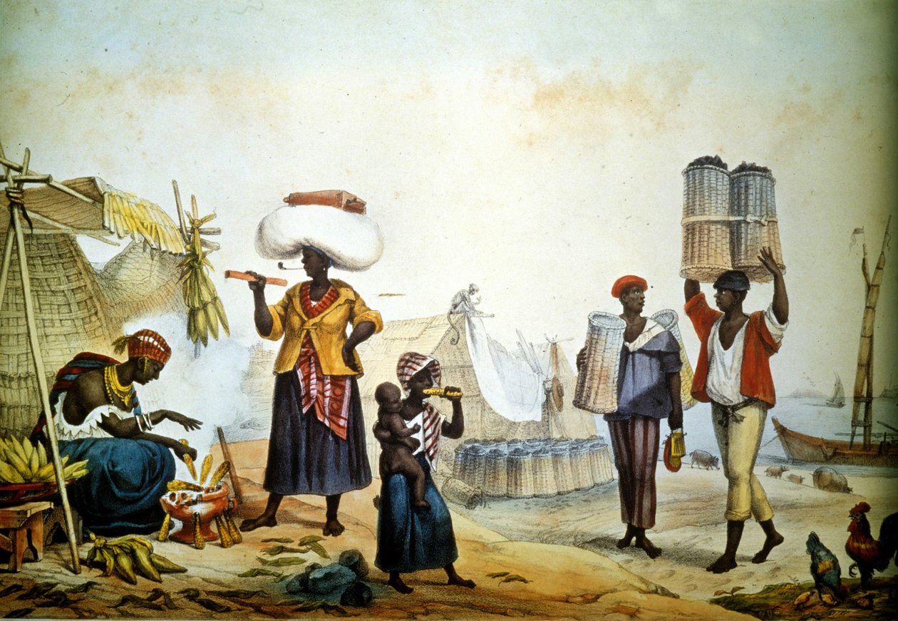Brazília, utcai szén- és bányaárusok alkotó: Unknown artist