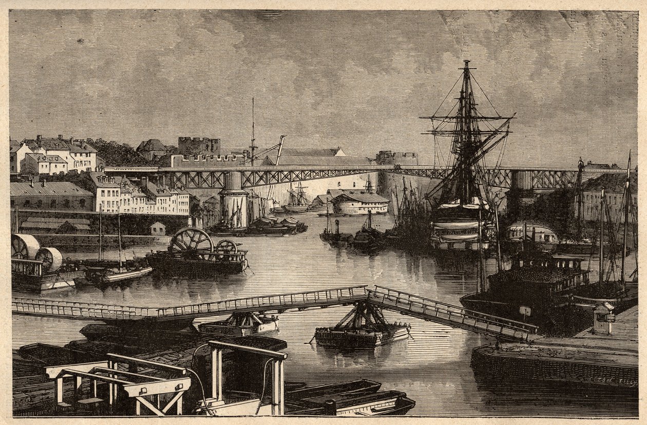 Brest - A katonai kikötő - Finistere - Bretagne - "" PATRIE" metszet" - PECTURESSE FRANCIAORSZÁG LEÍRÁSA 6 KÖTETÉSBEN LUCIEN HUARD - 19. század vége alkotó: Unknown artist