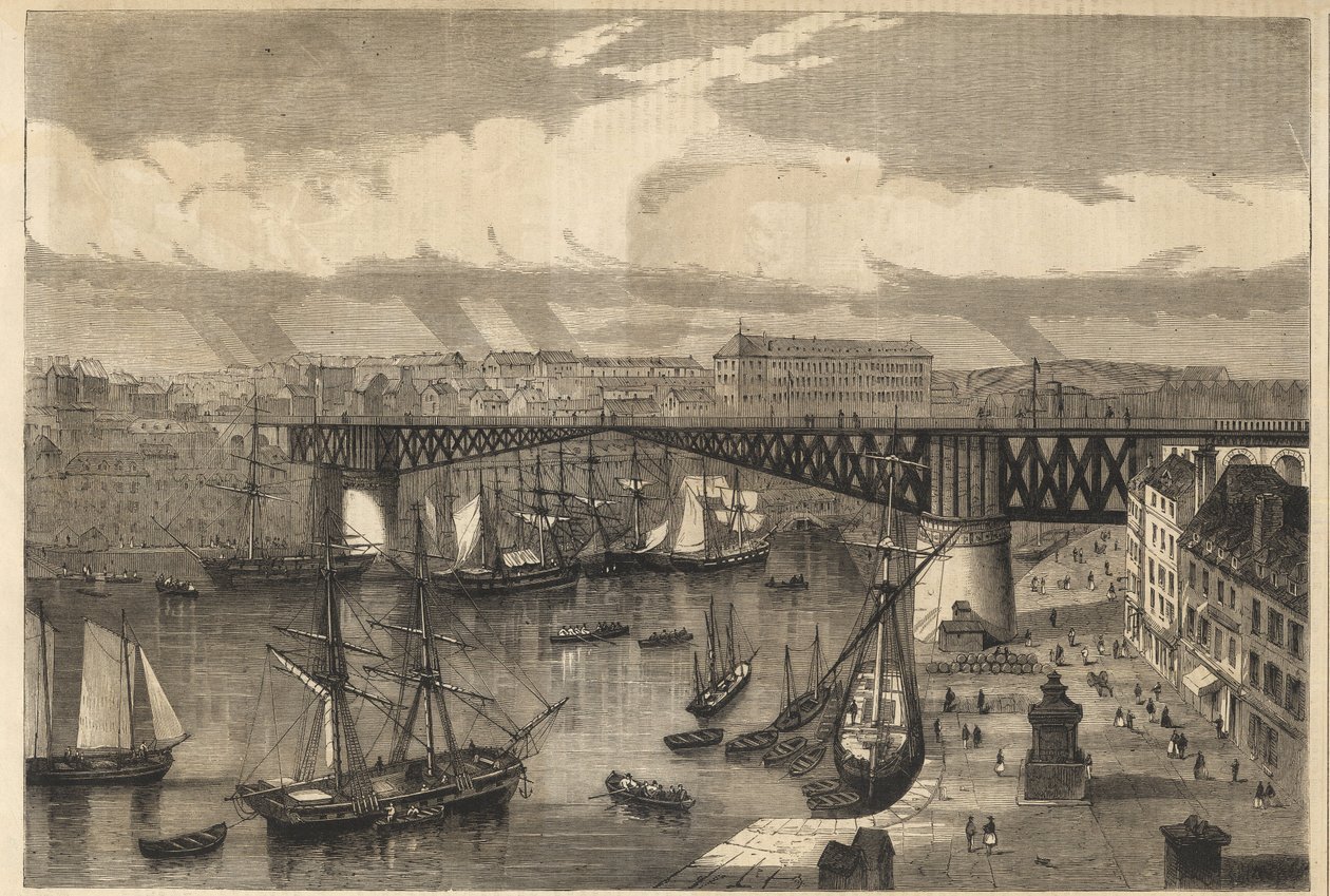 Brest - a nagy lengőhíd 1864-ben - Országos híd - lengőhíd - alkotó: Unknown artist