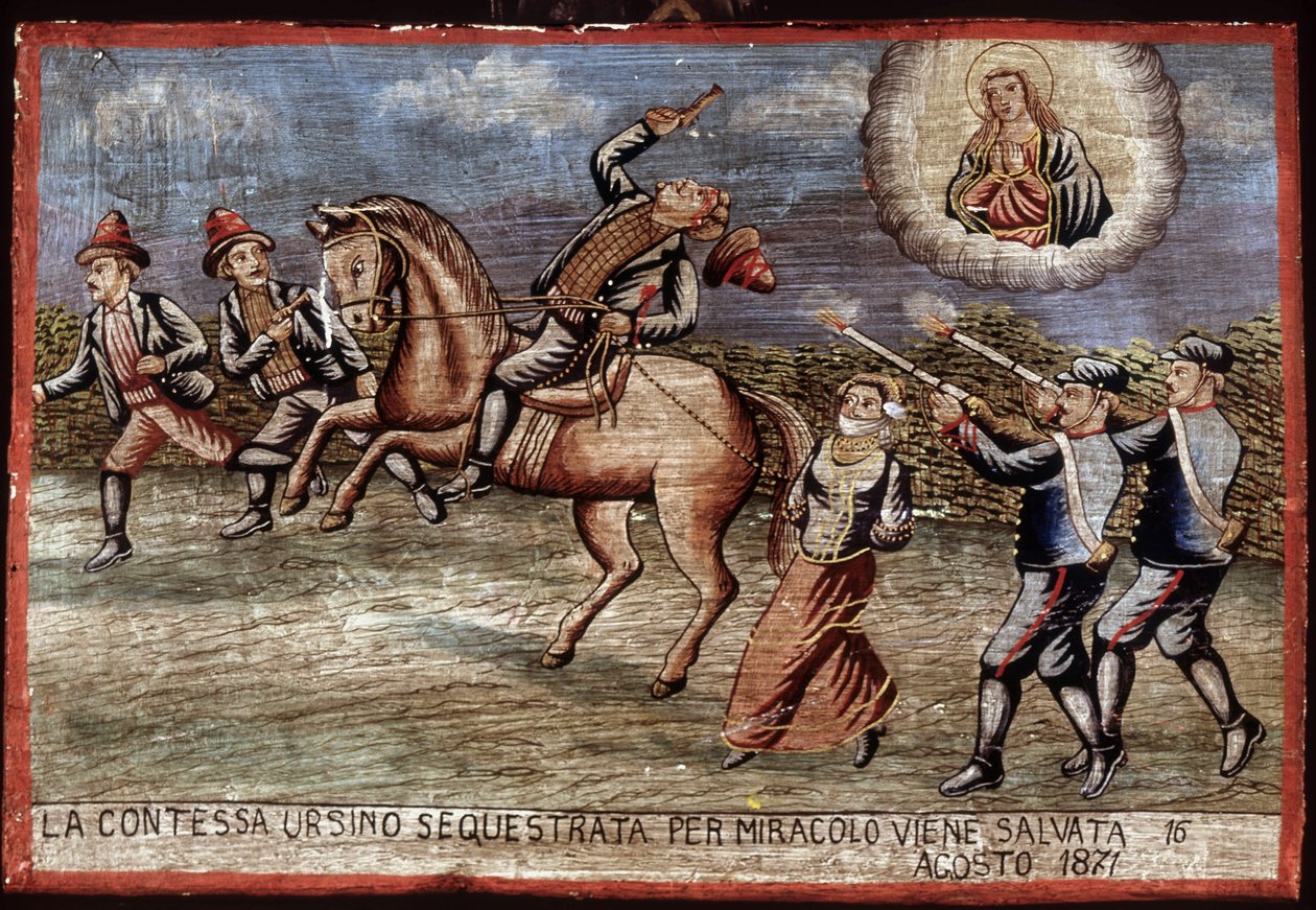 Dandár, ex-voto 1871-ben: Ursino grófnő csodálatos módon megmenekült. alkotó: Unknown artist