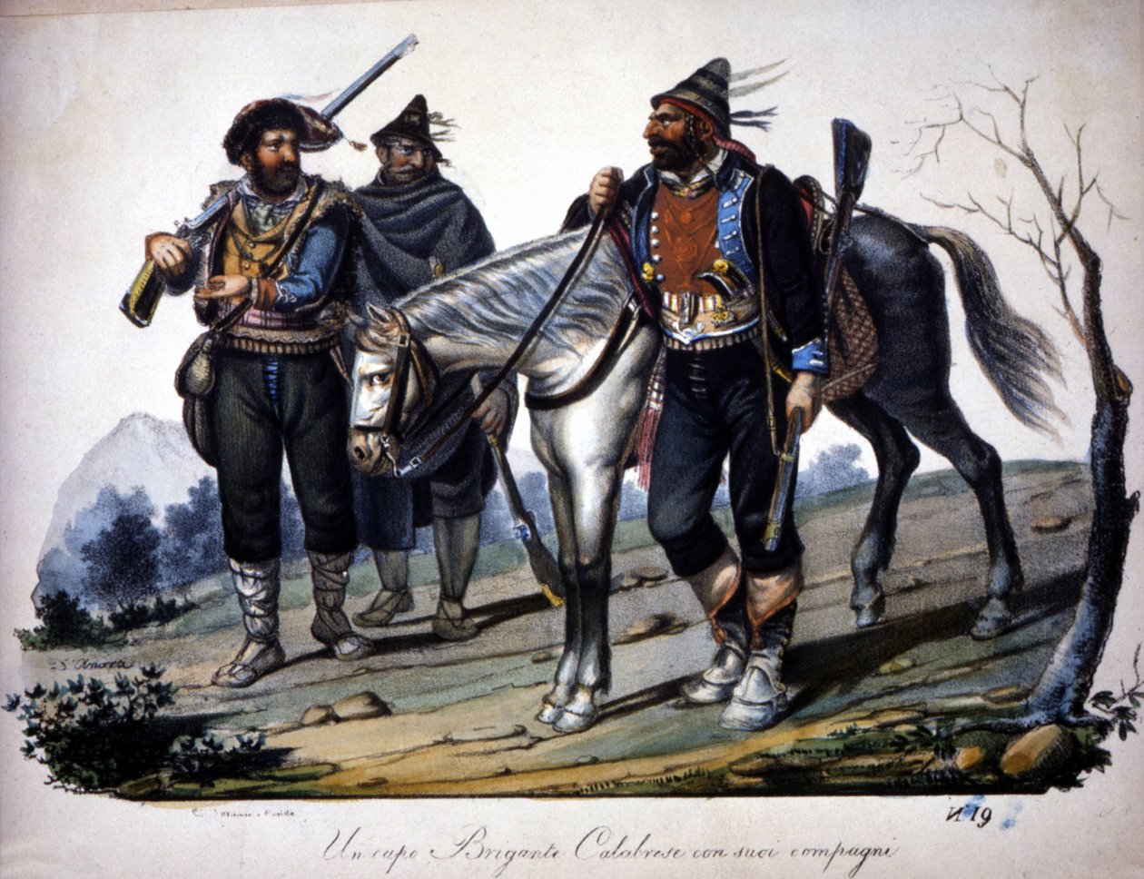Dandárság Calabriában, Olaszországban, metszet a XIX. alkotó: Unknown artist