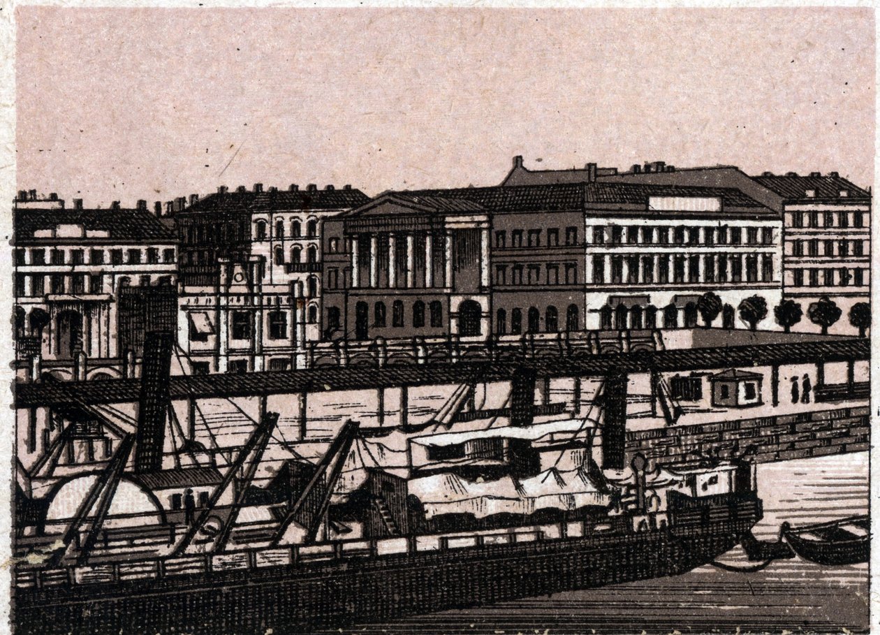 Budapest, Magyarország: kilátás a Duna rakpartra. in "" A világ 168 nézetet szemléltet"" Keltezés nélküli (XIX. század vége) alkotó: Unknown artist
