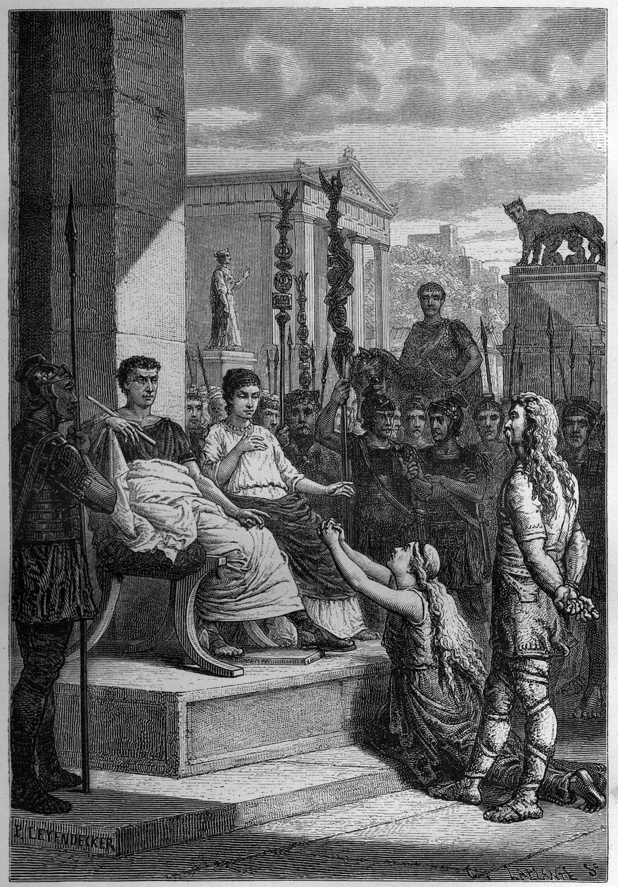 CHAMACUS FOGSÁGA - Caratacus (Caratacos, Caratacus) fogságban családjával megszólítja Claudius (I. Claude) római császárt (Kr. e. 10-54) - Francois „L