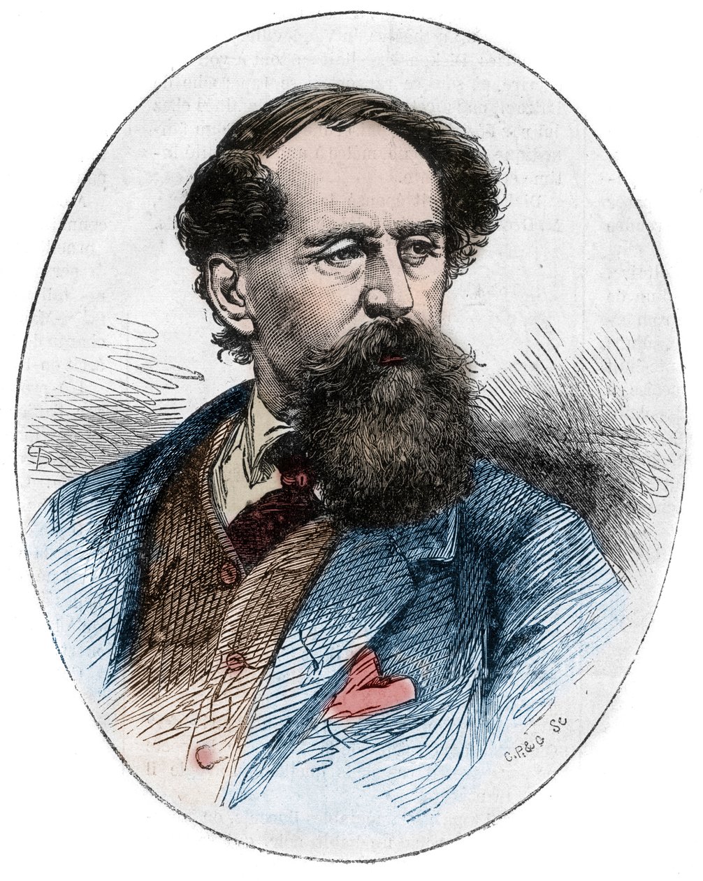 CHARLES DICKENS (1812-1870) - angol regényíró - Charles Dickens brit író (1812-1870) portréja alkotó: Unknown artist