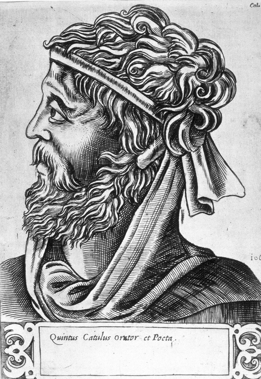 Caius Valerius Catullus dit Catulle (Kr. e. 87 - 54) Képzeletbeli portré, metszet a 17. századból. alkotó: Unknown artist