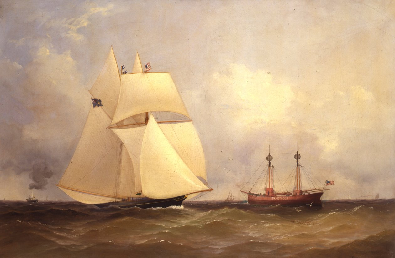 Cambria Sandy Hook mellett a transzatlanti verseny után, 1870 alkotó: Unknown