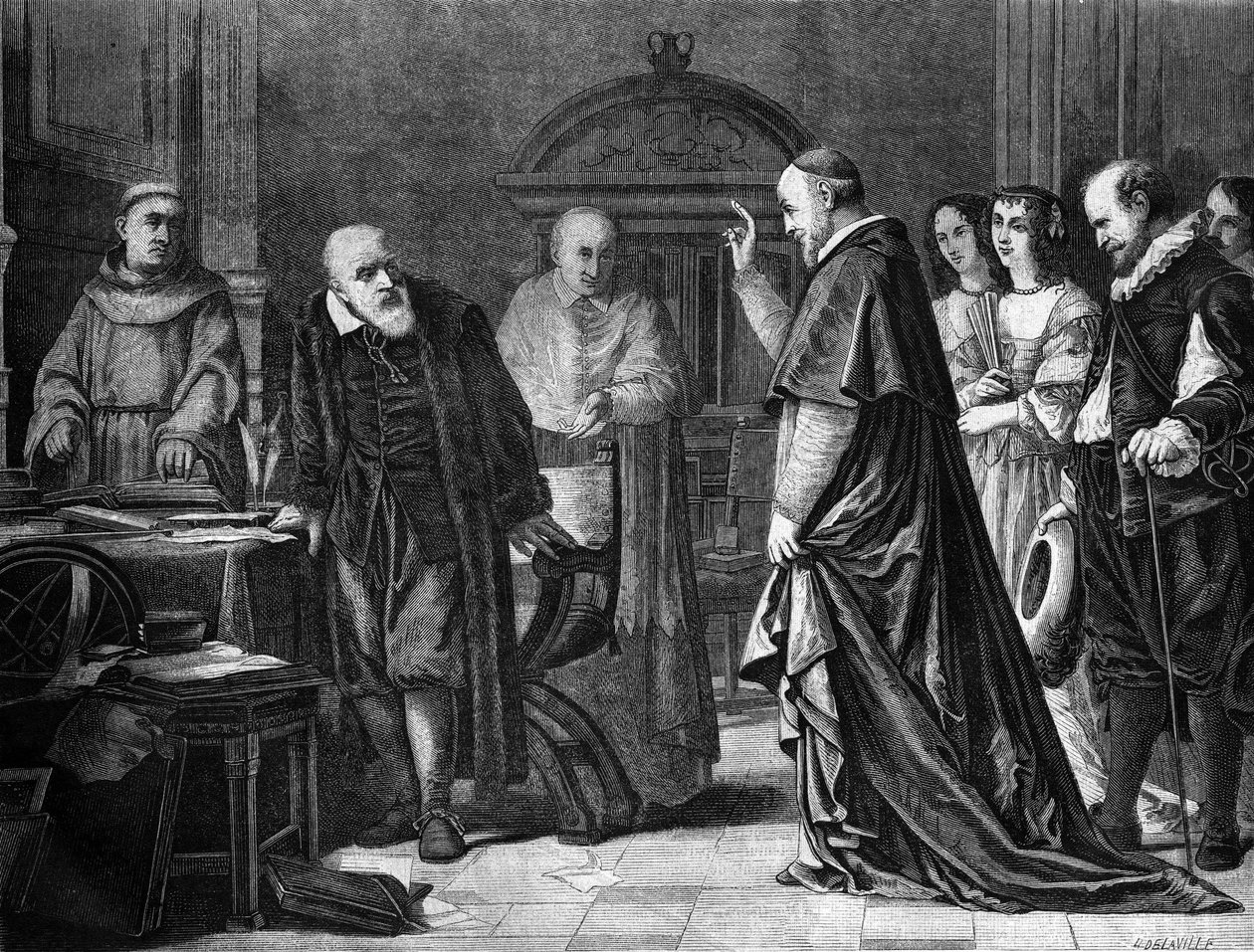 Galileo Galilei dit Galileo (1564 - 1642) fogsága a sienai érsek palotájában. alkotó: Unknown artist