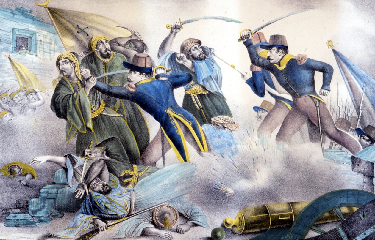 Valée marsall 1837-ben elfogta Konstantin Algériában. századi színes litográfia. alkotó: Unknown artist