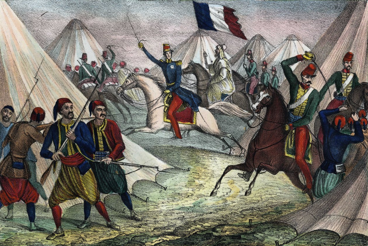 Aumale hercege 1843. május 16-án elfoglalta Abd-el-Kader Smalla-ját Algériában. In „” Storia d