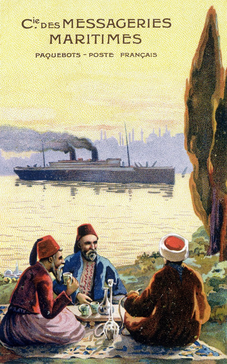 A francia hajózási társaság kartonja világszerte. alkotó: Unknown artist