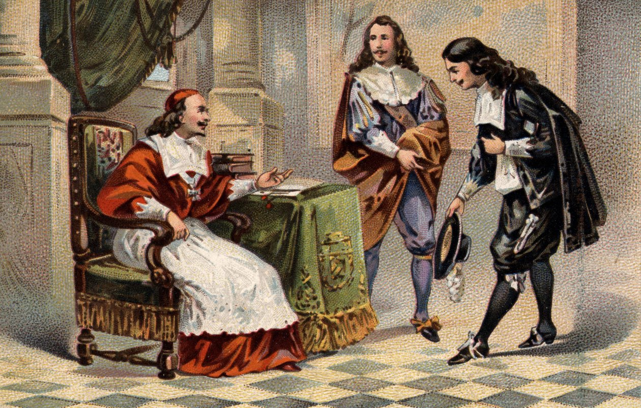 Jules Mazarin (Giulio Raimondo Mazarin vagy Mazarino) bíboros (1602-1661) Keresztelő Jánost (Jean-Baptiste) Colbert (1619-1683) fogadta. alkotó: Unknown artist