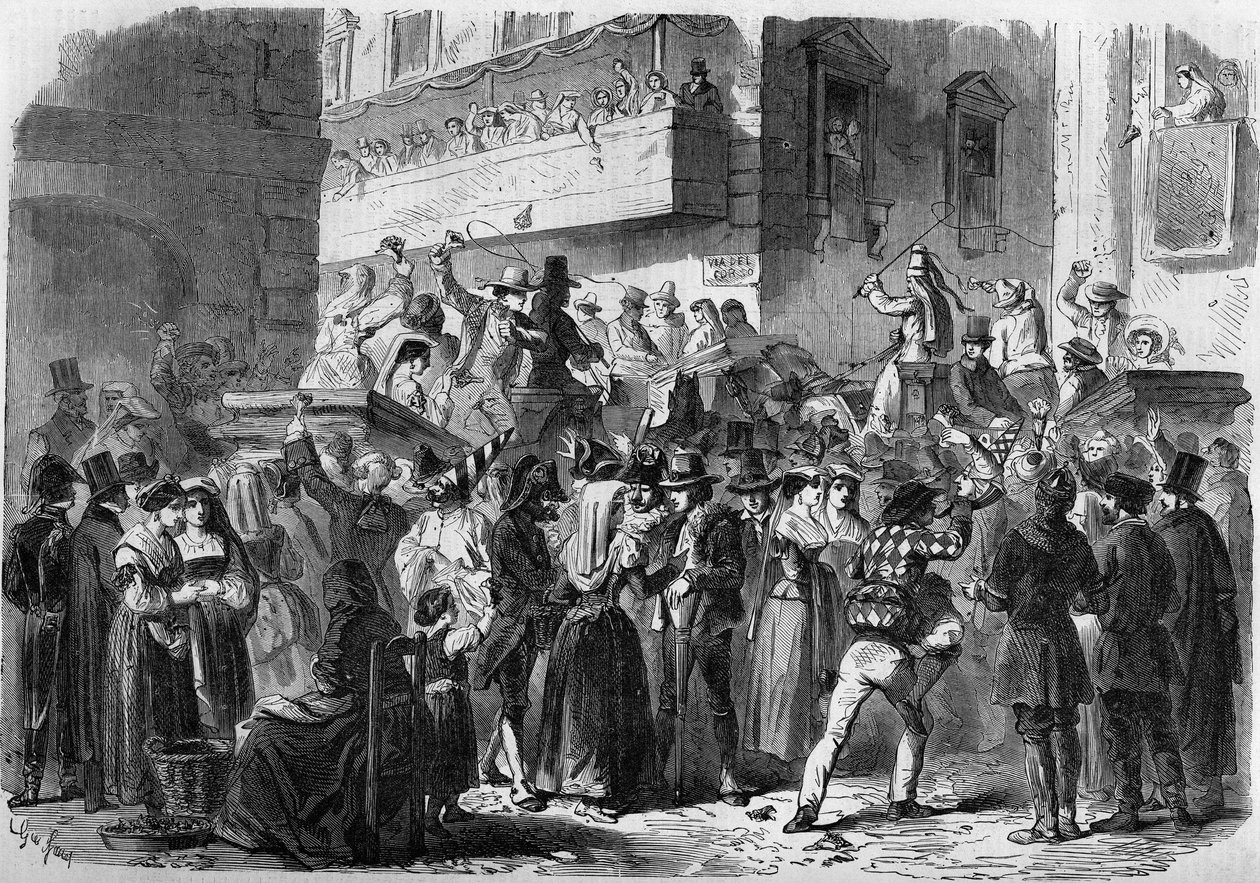Római karnevál Gierdziejewskiego rajza alapján 1858-ban. alkotó: Unknown artist