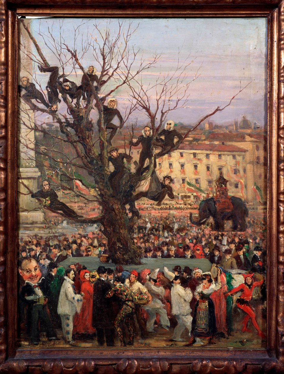 Karneváli jelenet Róma utcáin Anonymous festmény. 19. századi Róma, Museo del Folklore alkotó: Unknown artist