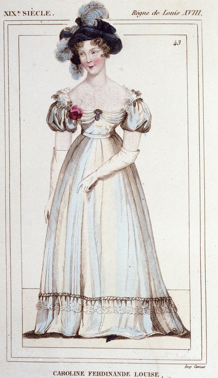 Nápolyi Caroline Ferdinande Louise, Berry hercegné (1798–1870). Berry herceg felesége. Metszet 1830-ból. alkotó: Unknown artist