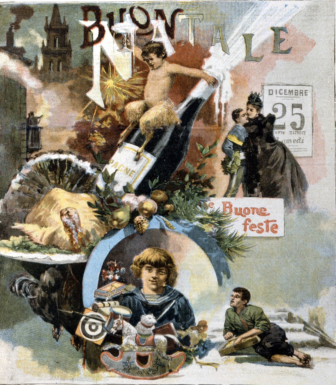 Olasz üdvözlőlap karácsonyra. 1893. alkotó: Unknown artist