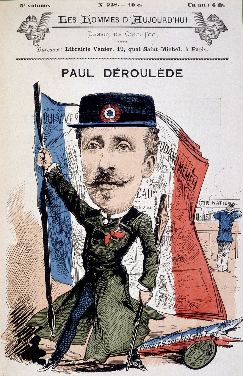 Paul Déleède (1846-1914) francia író és politikus rajzfilmje. A „Ma emberei” c. alkotó: Unknown artist
