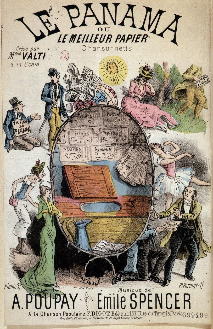 „Panama vagy a legjobb papír” című rajzfilmdala, szerző: Miss Valti à la Scala, szövege Poupay, zenéje Emile Spencer, sd 19. század alkotó: Unknown artist