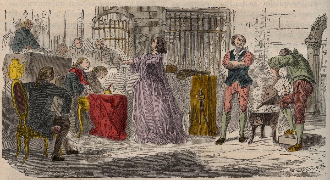 A nyakörv esete, a per (1785-1786): Jeanne de Valois-Saint-Remy (Valois Saint Remy), de La Motte grófnő (Lamotte) vagy de La Motte Valois grófnő (Lamotte-Valois, La Motte-Valois) ( 1756-1791) a párizsi parlament előtt. 19. sz. metszete alkotó: Unknown artist