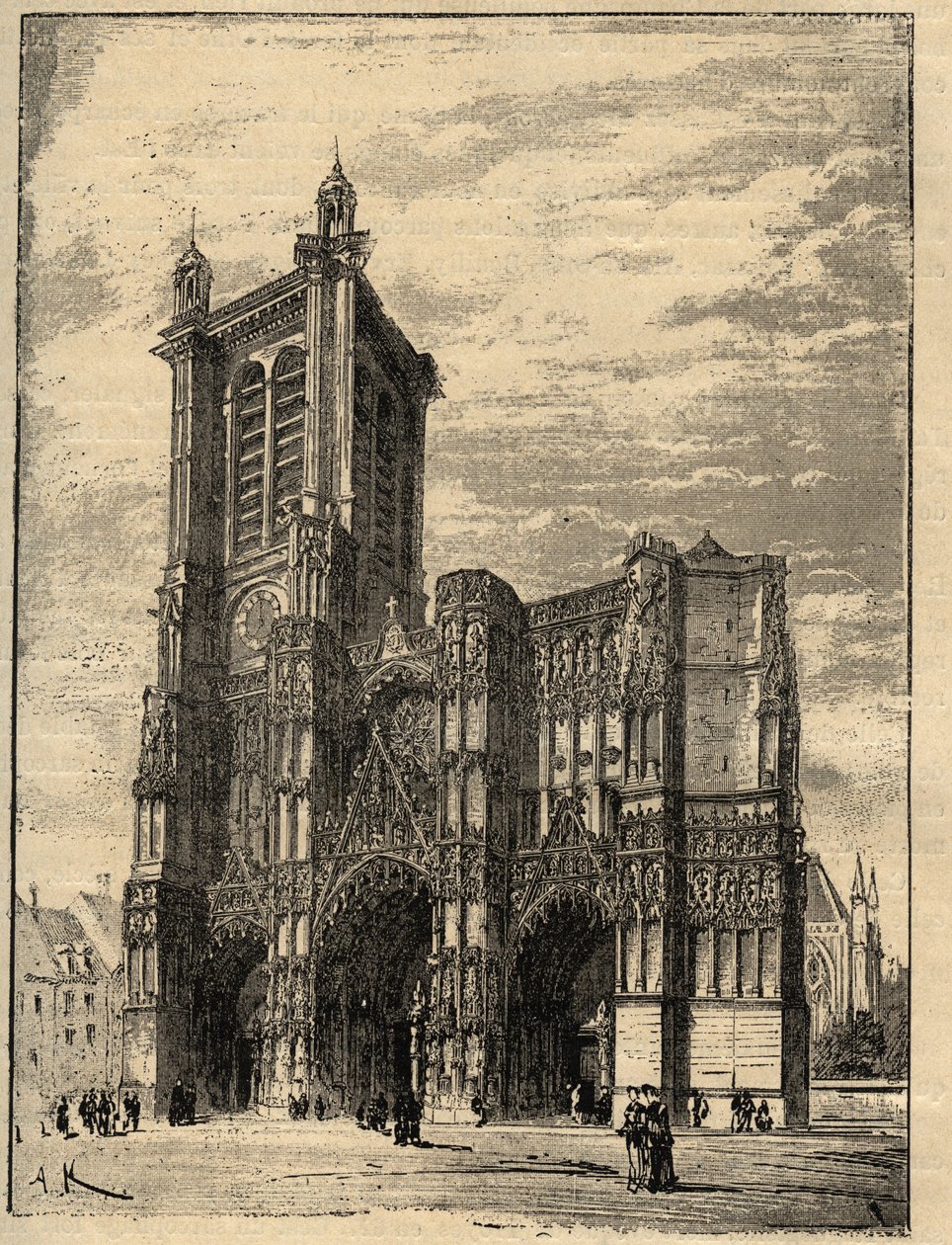 Cathedrale Saint-Pierre-et-Saint-Paul de Troyes - Champagne-Ardennes - metszet "" PATRIE" - PECTUREQUIREQUE FRANCIAORSZÁG LEÍRÁSA 6 KÖTETÉSBEN LUCIEN HUARD - 19. vége alkotó: Unknown artist