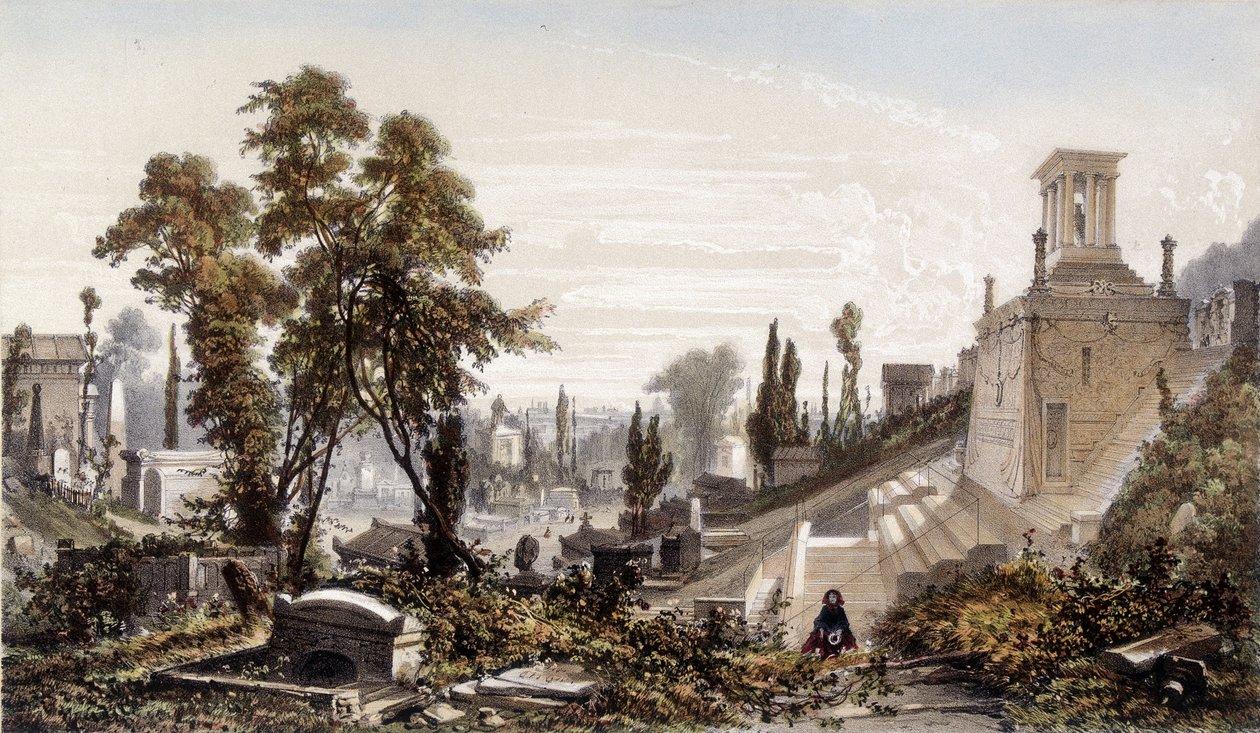 Père Lachaise temető - litográfia alkotó: Unknown artist