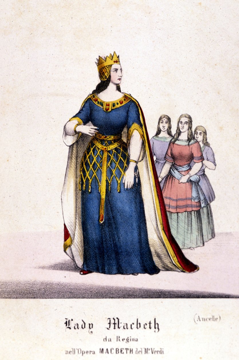 Lady Macbeth karaktere Giuseppe Verdi (1813-1901) „Macbeth” című operájában William Shakespeare munkája nyomán. 1847. Metszet. alkotó: Unknown artist