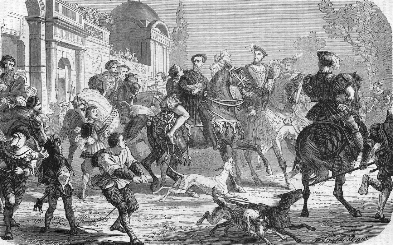 V. Károly (1500-1558) 1. Francois udvarában (1494-1547). alkotó: Unknown artist