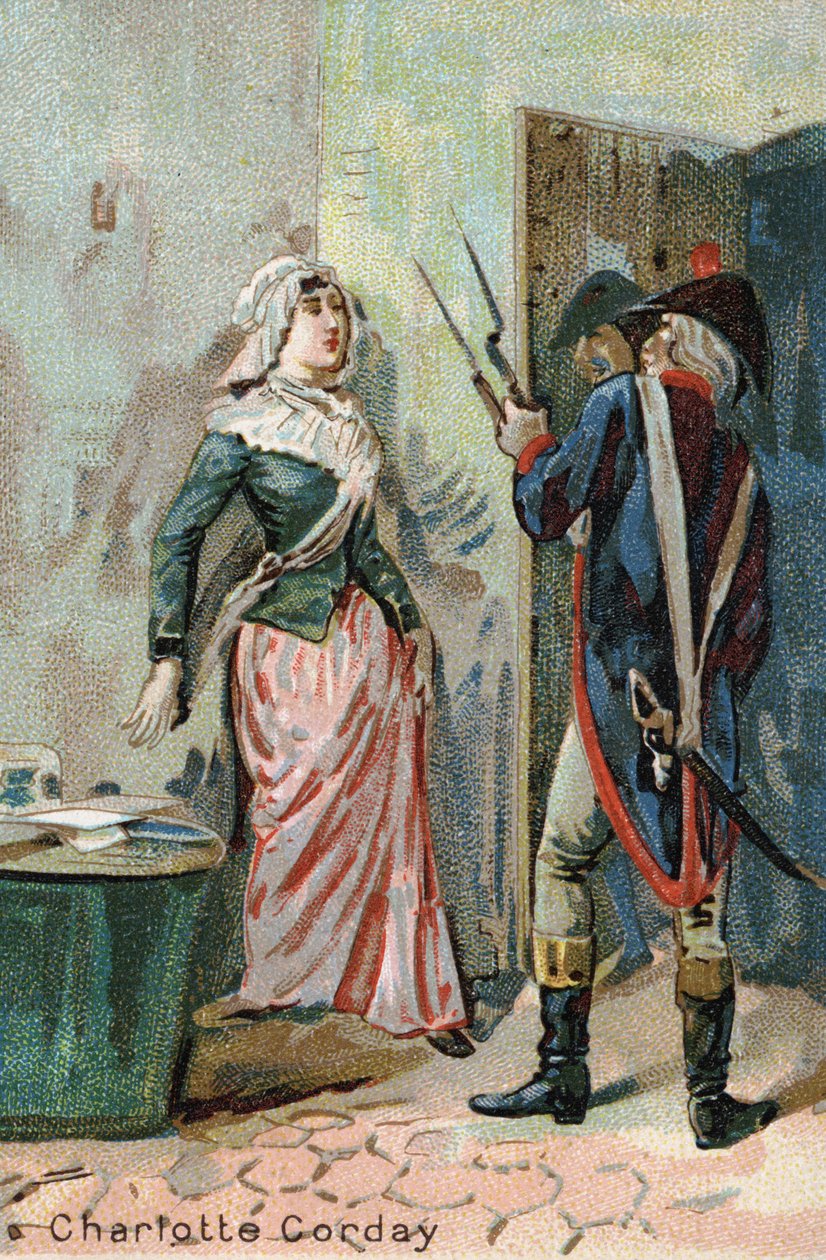 Charlotte Corday (1768-1793) Marat meggyilkolása után. század Liebig kromolitográfiája alkotó: Unknown artist