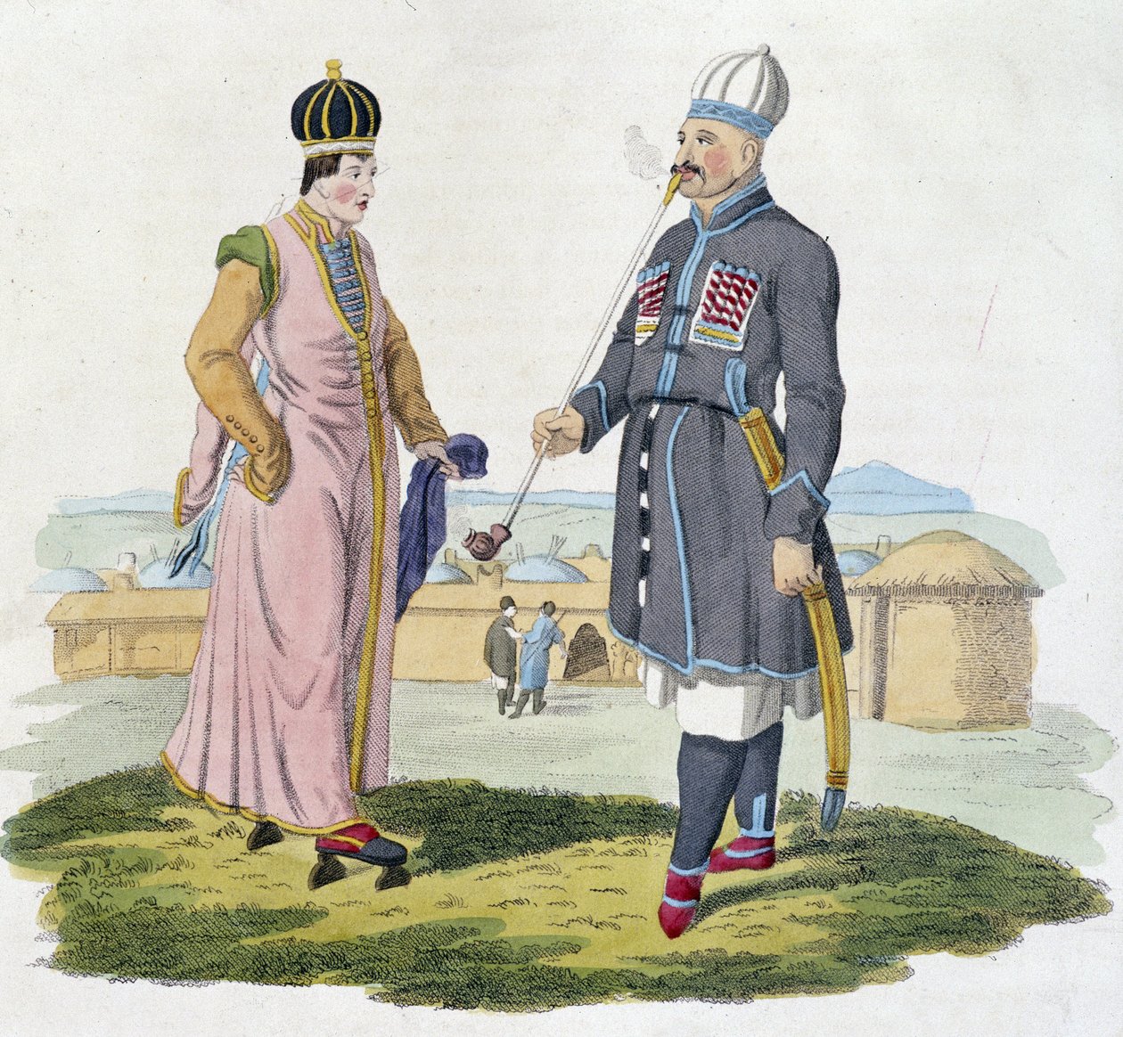 Cherkess férfi és nő (Kaukázus) alkotó: Unknown artist
