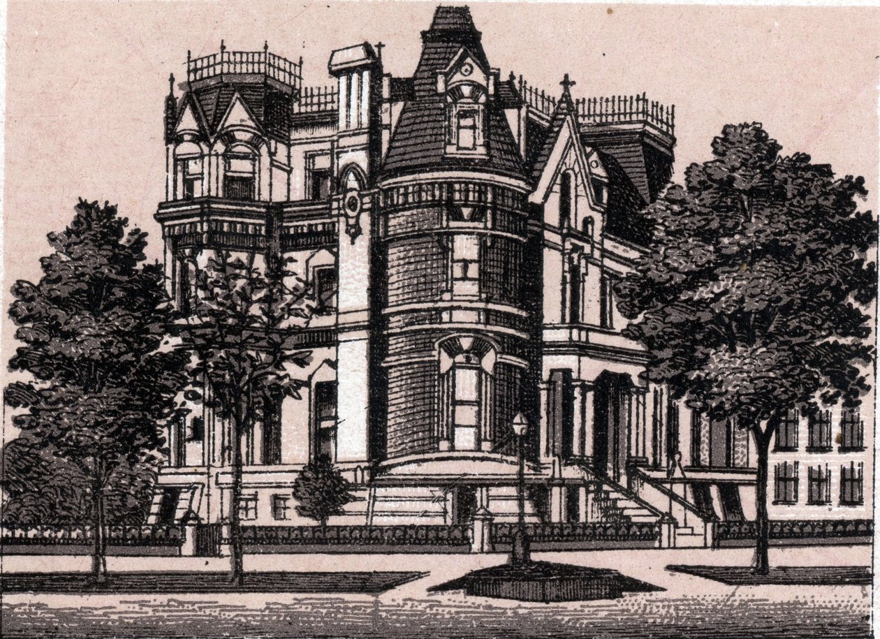 Chicago, Egyesült Államok: kilátás a Prairie Avenue és a 22nd Street sarkáról. in "" A világ 168 nézetet szemléltet"" Keltezés nélküli (19. század vége) alkotó: Unknown artist