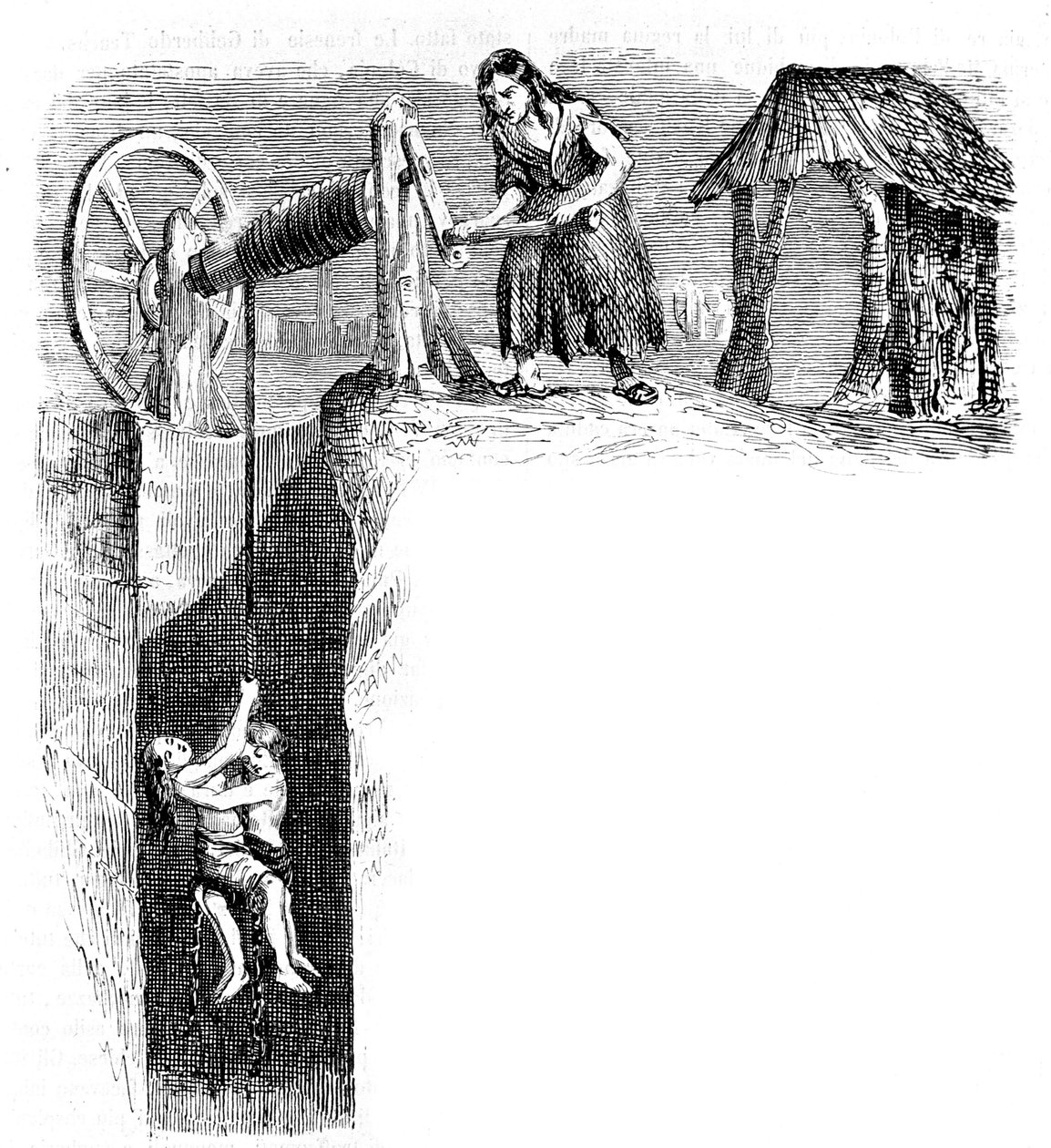 Gyermekek leszállása egy angliai szénbányába, 1840 körül. alkotó: Unknown artist
