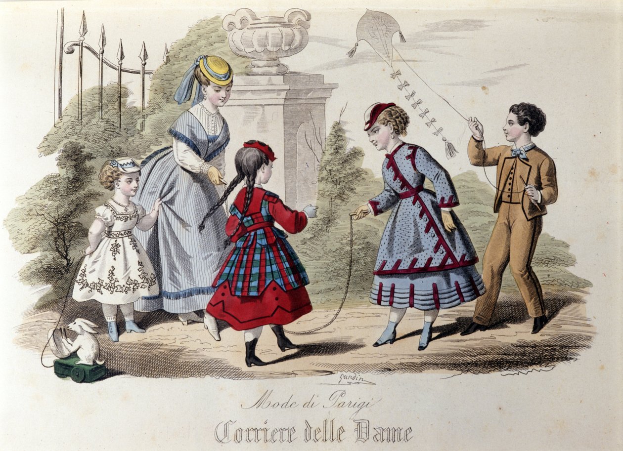 Gyermekdivat Párizsban 1866-ban. alkotó: Unknown artist