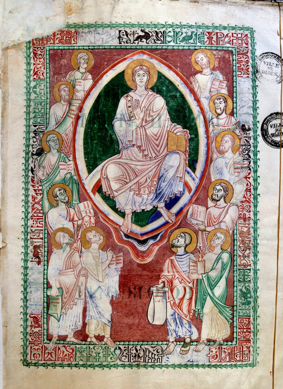 Krisztus és az Ószövetség prófétái. A Citeaux-i apátság kézirata. Megjegyzések Jeremie de Saint Jerome-hoz (XII. század). Dijon, Városi Könyvtár alkotó: Unknown artist
