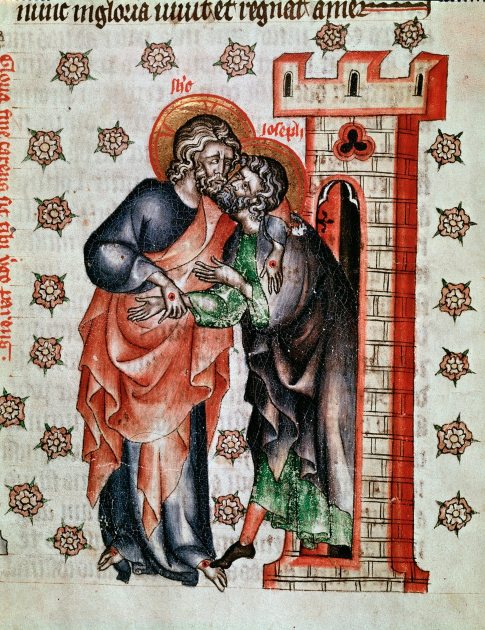 Krisztus-búcsú (Jézus Krisztus és József búcsúja) „Cunegonde apátnő szenvedélyében” festett miniatűr alkotó: Unknown artist