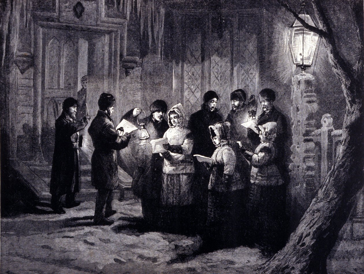 Karácsony éjszakája Kanadában: felolvasások és imák. 19. századi metszet alkotó: Unknown artist