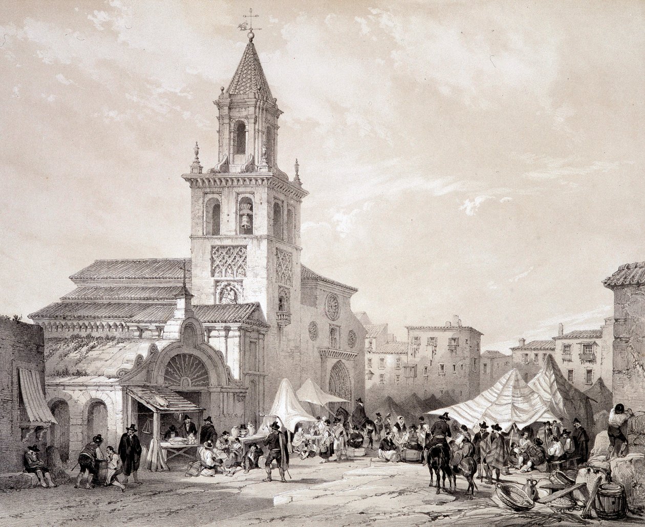 A sevillai Feria-templom, „Spanyolország híres helyszíneinek és műemlékeinek művészi és monumentális Spanyolországa” – Don Genaro Perez de Villa alkotó: Unknown artist