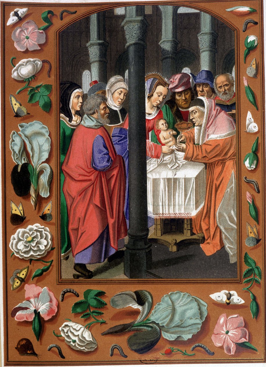 Krisztus körülmetélése, flamand megvilágítás után 1500 körül alkotó: Unknown artist